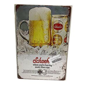 12 X 8 Tin Retro Golden Era Signage Schaefer Beer New Sealed